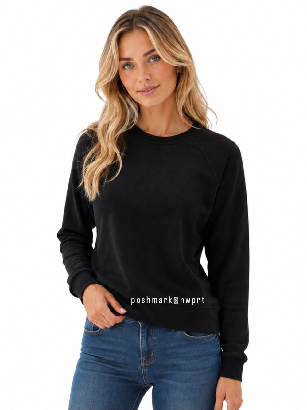Splits59 Brooks Pullover Black Cotton Crewneck Sweatshirt S Small